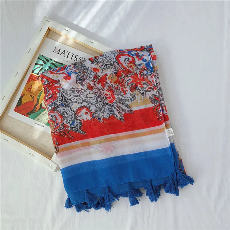 Special pattern printed women scarf floral tassels hijab girls pashmina bufanda femme wrap
