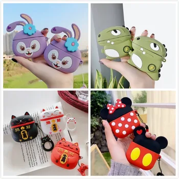 

Cartoon Earphone Case For Huawei Freebuds 3 Case Cute Bear Dinosaur Dog Silicone Cover For Huawei Freebuds 3 Pro Cases Keychain