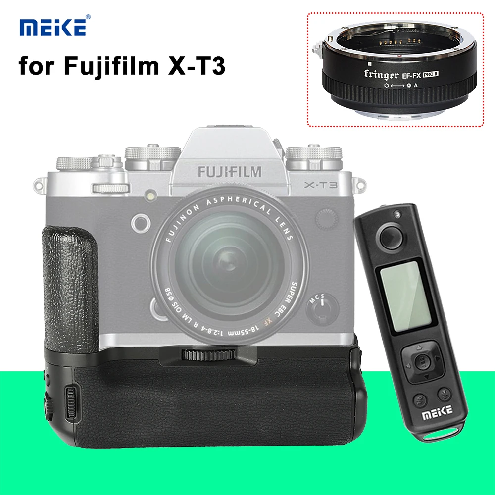 

Meike X T3 Pro Battery Grip Holder For X-T3 Fringer EF-FX2 Pro II Lens Aapter Ring For Canon EOS Len To Fujifilm FX XT 3 Camera