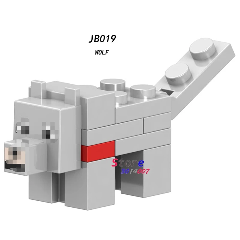 JB019 Одиночные строительные блоки мультфильм человек паук деревенский медведь лошадь звуковые пузыри DIY игрушки для детей - Цвет: JB019