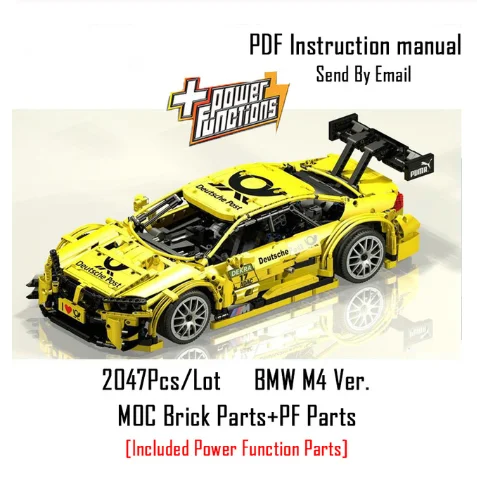C63 coches deportivos bloques de conchción de coches modelo DIY juguetes regalos aptos para MOC-6687 Brinquedos - Color: Yellow PF Parts