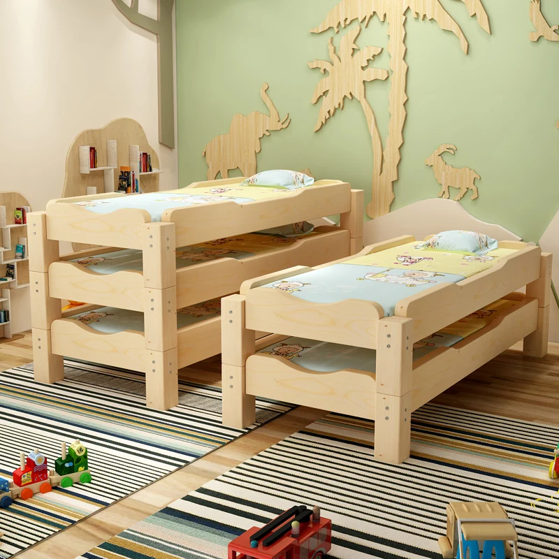Kindergarten household children bed children furniture nap bed solid wood children bed guard removable WJ021650