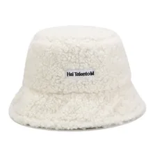 Теплая зимняя Панама для женщин, утолщенная искусственная овечья шерсть, шляпы для рыбалки, мягкая бархатная Женская кепка с широкими полями, шляпа от солнца, Панама, Пляжная Панама