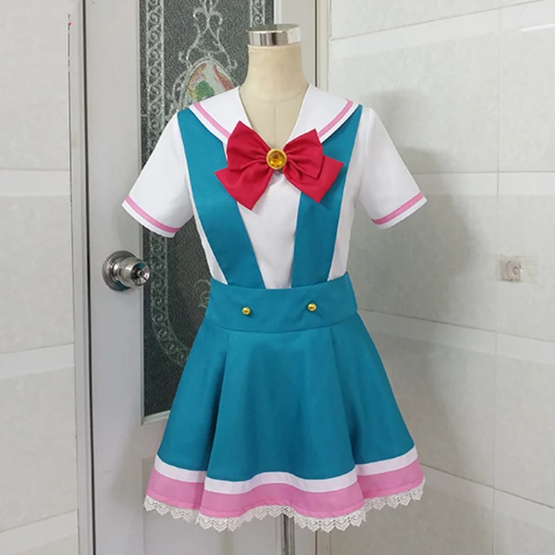

Бесплатная доставка Аниме Aikatsu! Костюм для косплея девушки друзья JK летний костюм Лолита топ + юбка + галстук Косплей Костюм