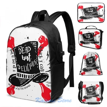 

Dead But Delicious What We Do in the Shadows USB Charge Backpack men School bags Women bag Travel laptop bag