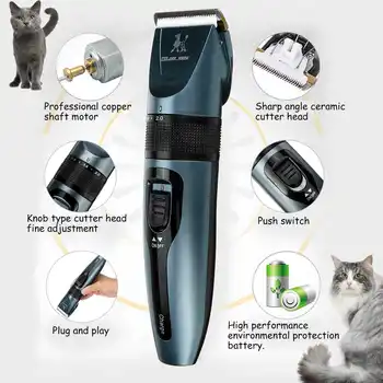 

Professional USB Dog Hair Clippers Trimmer Electric Pet Grooming Tool Rechargeable Cat Shaver Hair Cutter Dog Haircut Machine