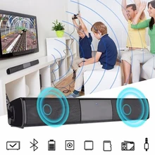 Bluetooth динамик звуковая панель беспроводной 3D стерео объемный звук музыка ТВ компьютер Bluetooth динамик s поддержка 3,5 мм TF USB черный
