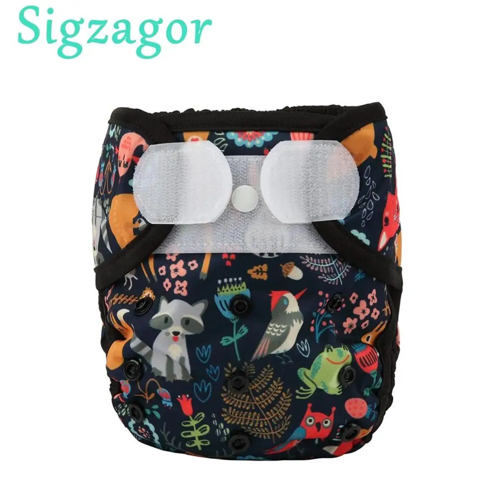1 OS One Size Baby Cloth Diaper Cover Nappy Hook and Loop Double Gusset NO POCKET 3-15kg