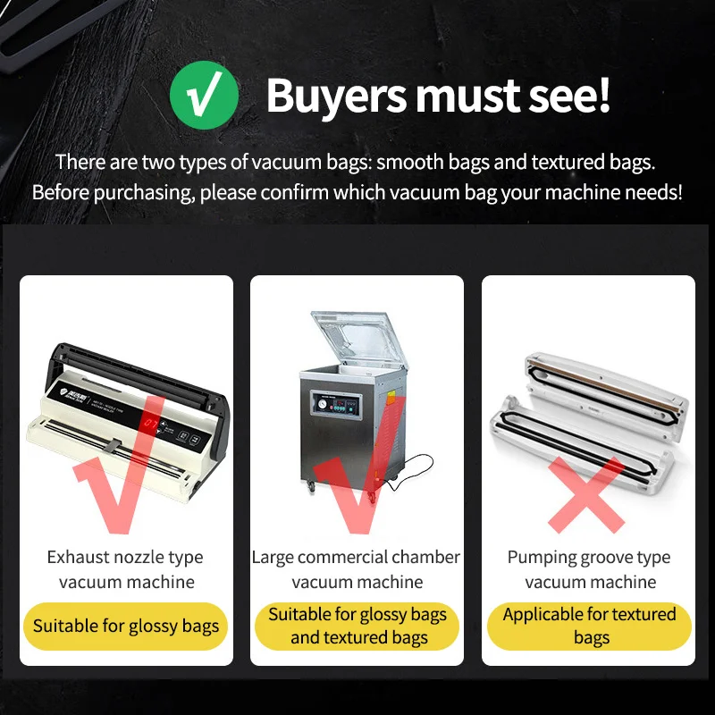 Large Size Kitchen Vacuum Bags For Food Vacuum Sealer Packing Machine Food Storage Bag BPA-Free Kitchen Accessories 100pcs/lot