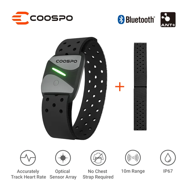 CooSpo HW807 Armband Heart Rate Monitor Bluetooth 5.0, ANT+ HRV Waterproof  Running Cycling For Garmin Wahoo Bike Computer HW807-38