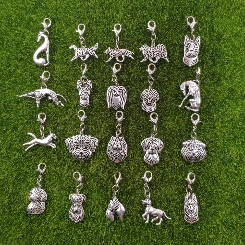 Greyhound Vizsla Boston Terrier Chow Lhasa Apso Pekingese Dog Animal Keychain Key Ring Pet Retro Silver Plated Gift | Украшения и