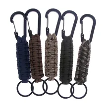 140 кг прочность на растяжение EDC 1 шт. набор для выживания на открытом воздухе парашютный шнур Брелок военный аварийный Паракорд Канатный карабин для ключей