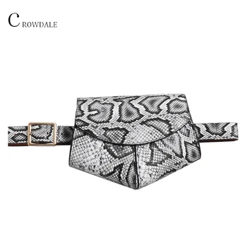 

Ladies Serpentine Fanny Pack PU Leather Waist Belt Bag women Mini Disco Waist pack luxury handbags women bag designer chest bag