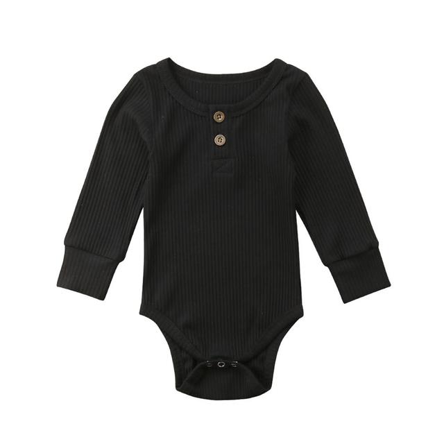 Brand New Newborn Infant Baby Girl Boy Ribbed Bodysuit  Ruffle One-Pieces Solid Jumpsuit Long Sleeve Outfits Spring Sunsuit