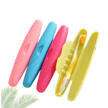 

4pcs Toothbrush Case Plastic Portable Candy Color Water-proof Toothbrush Tube for Camping Travel Home Use