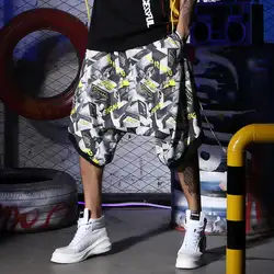 Шорты-шаровары с принтом в стиле хип-хоп для мужчин, летние спортивные штаны для улицы, мужские шорты кэжуал, шорты для бега в стиле рок