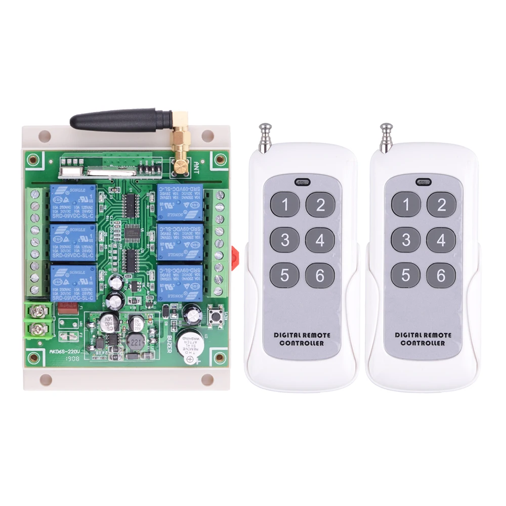 26V-635V Interruptor de control remoto inalámbrico industrial de 6 teclas transmisor receptor con 400 canales （12-36V 26-635V） 