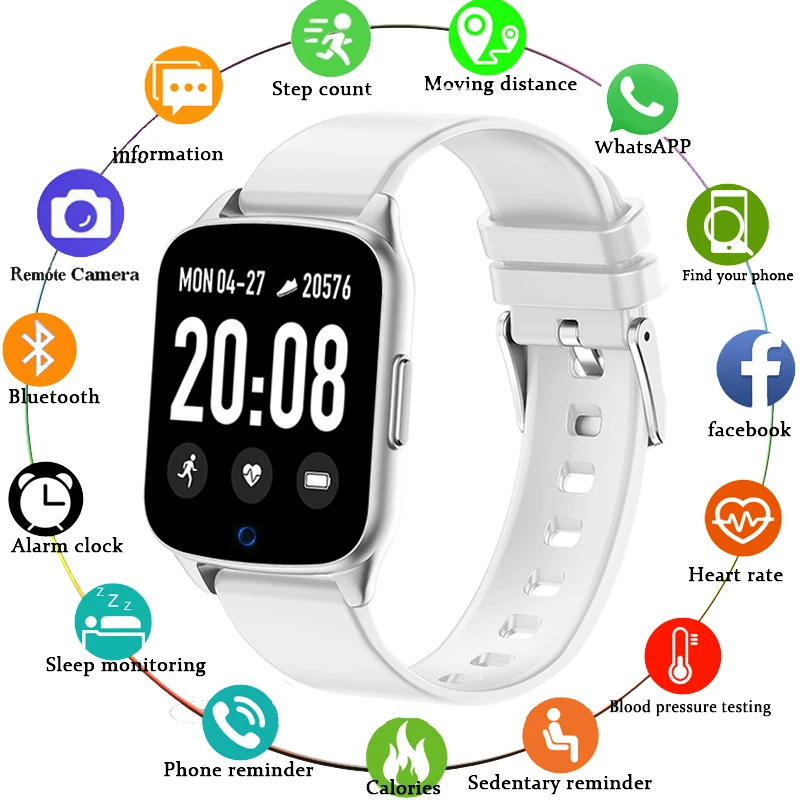 Günstige Neue Frauen Smart Uhr OLED Farbe Bildschirm IP67 Wasserdichte Sport Für Iphone Smartwatch Herz Rate Monitor Blutdruck Funktionen