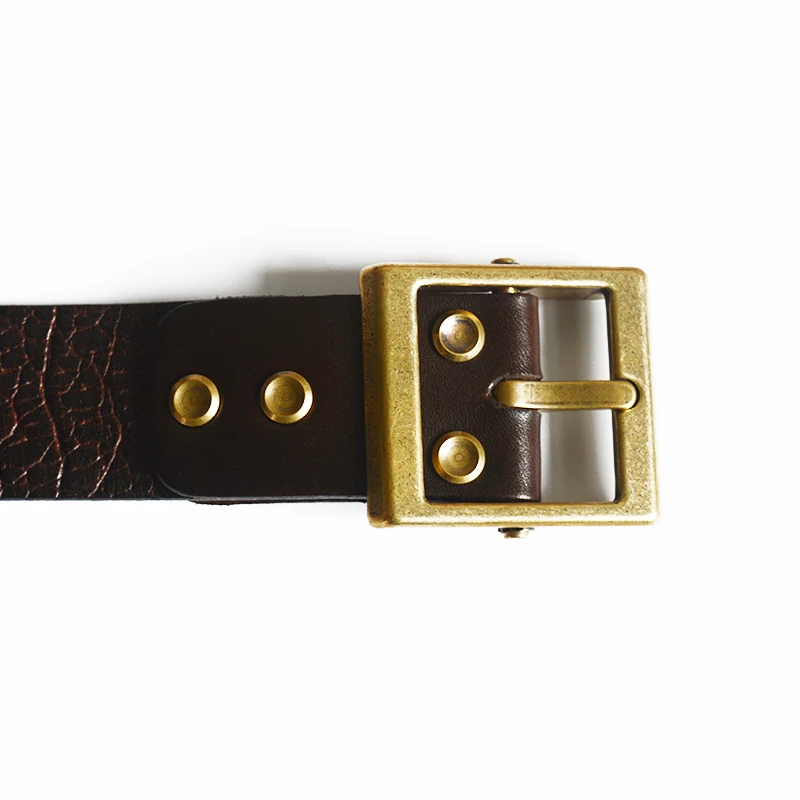Meetee 1pc ID40mm Pure Copper Brass Belt Buckle Head Detachable Retro Pin Buckles DIY LeatherCrafts Belt Decor Accessories YK156