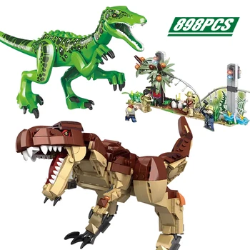 

Jurassic World Blocks Compatible Jurrassic Park 2 Carnivorous Dinosaur Dragon Action Figures Bricks Toy For Children