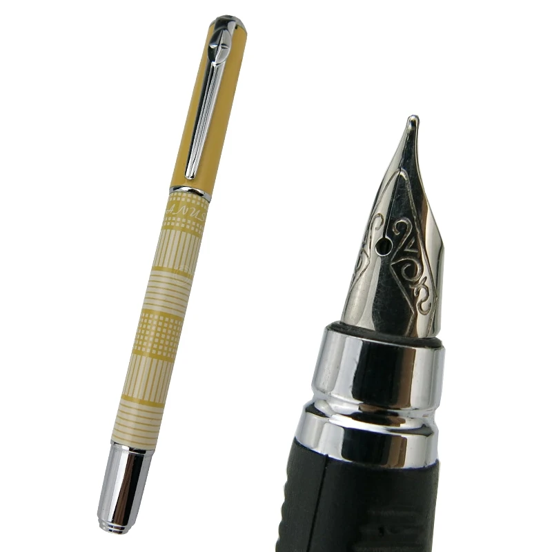 Duke Scotland Pattern Extra Fine Nib Portable Fountain Pen Yellow Color Writing Gift Fountain Pen