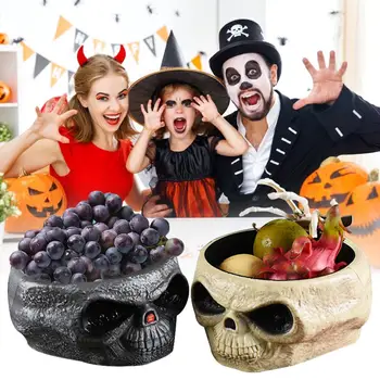 

Halloween Electric Toy Candy Bowl with Jump Skull Hand Scary Eyes Party Creepy Decoration Haunted Skull Bowl Ktv Bar Horror Prop