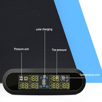 

Solar Energy Tyre Pressure Monitor Digital External Sensor Battery Operated Smart Portable Motor Homes Mini 6 Wheels Wireless