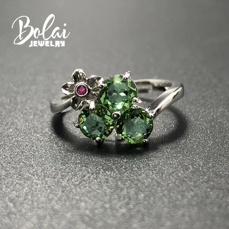 Bolaijewelry, Zultanite кольца, создаваемые цвет, изменение драгоценных камней 925 стерлингового серебра маленький цветок дизайн ювелирных изделий для девочек