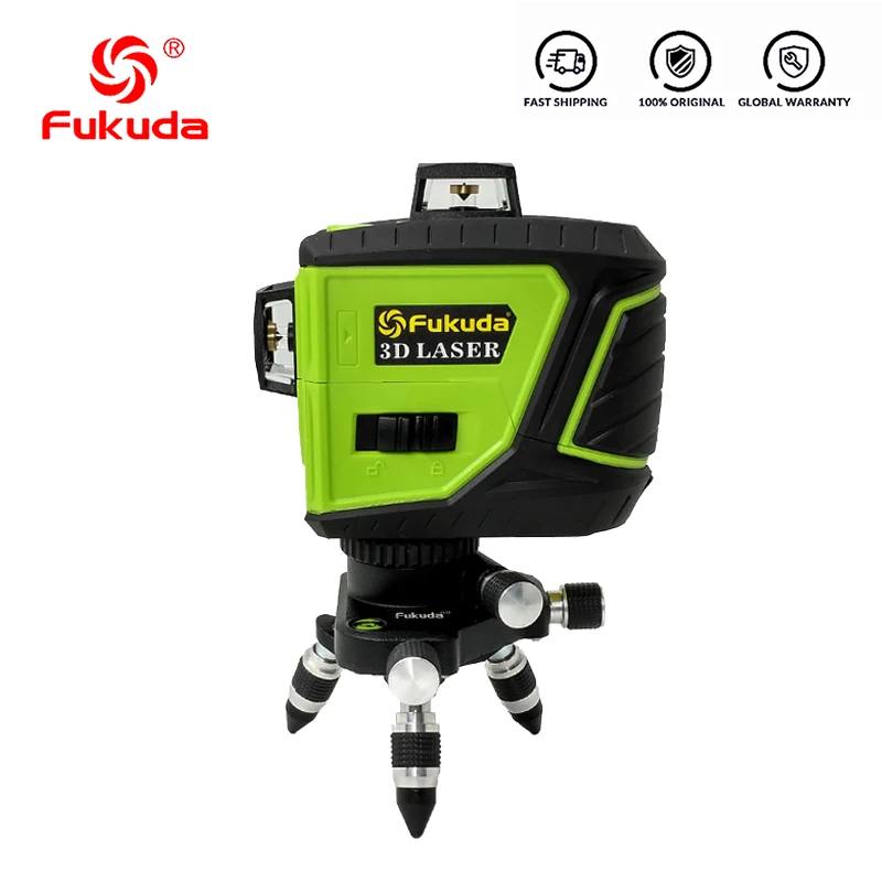 

Fukuda Brand 12 Lines 3D 93T-3GJ&3GX Laser Level Self-Leveling 360 Horizontal And Vertical Cross Super Powerful GREEN Laser Beam