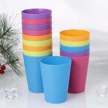 

15pcs Colorful Plastic Cups Home Beverage Drinking Cup Reusable Holiday Party Tableware and Party Supplies 101-200ml (Random Col