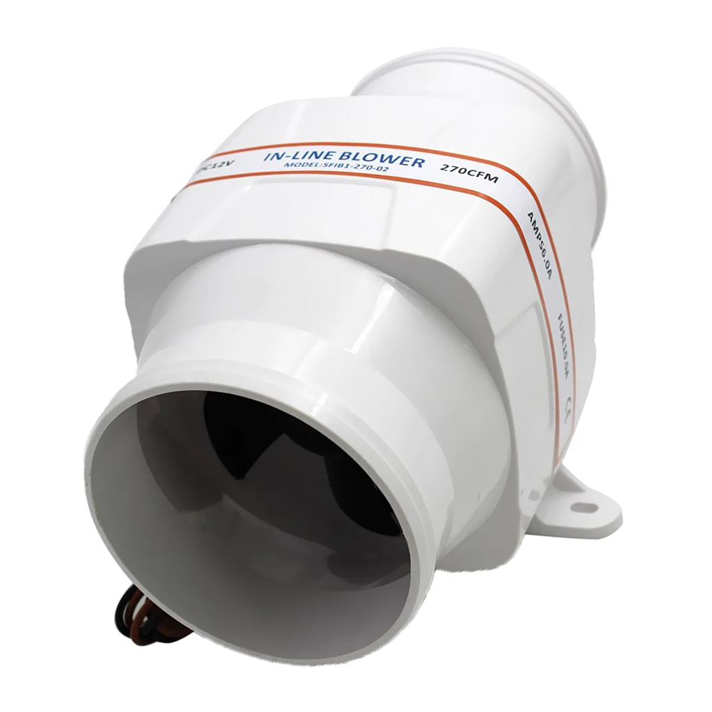 4" In-Line Marine Bilge Air Blower 12V 270 CFM Quiet Boat White | Автомобили и мотоциклы