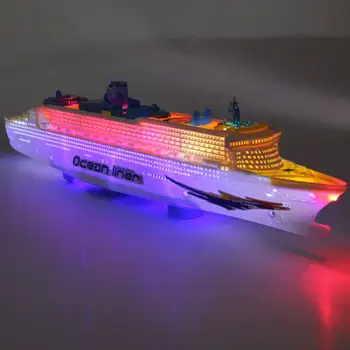 

Traffic Cruise Ship Model with Music Flashing LED Change Directions Kids Halloween Christmas Gift Electric Ocean Liner Ship Toy