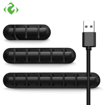 

Cable Organizer USB Cable Wire Holder Mouse Headphone Earphone Charger Cord Protector Desk Winder Clip Cable Management GUANYAO