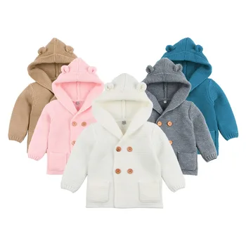 

Baby Boy Knitting Cardigan 2019 Winter Warm Newborn Infant Sweaters Fashion Long Sleeve Hooded Coat Jacket Kids Clothing Outfits
