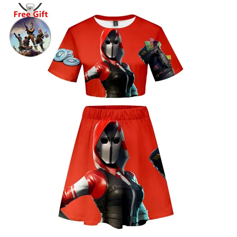 

Game Battle Royale Lil whip T-shirts Drees The Ace Cosplay Costume 3D Print Short Skirt Suit Girl Skirt Set For Women man Shorts