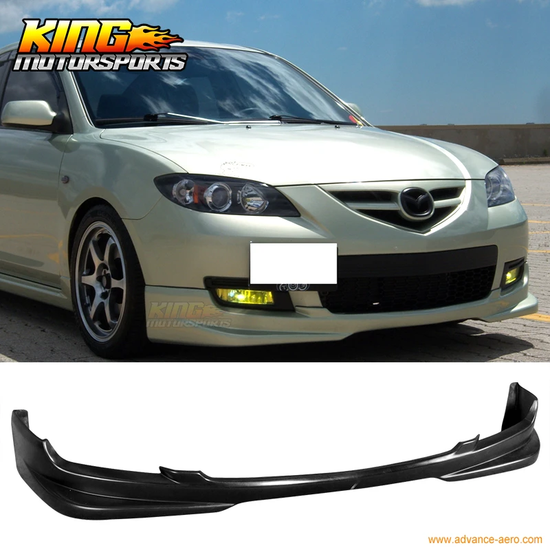 Fit For 07 08 09 Mazda 3 4dr Sedan Pu Front Bumper Lip Spoiler Bodykit Black Bodykit Aliexpress