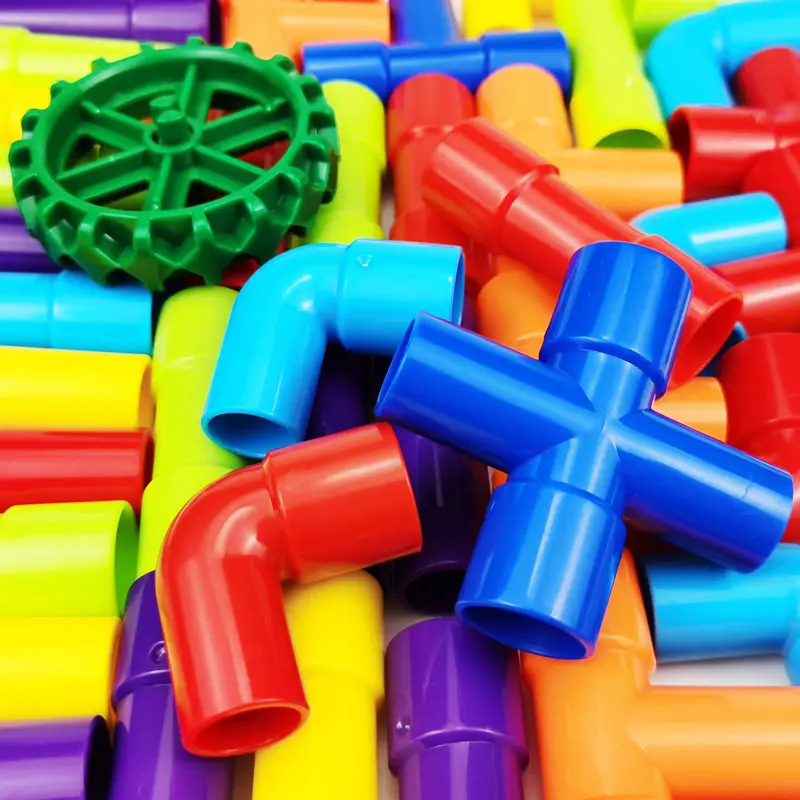 DIY Water Pipe Building Blocks Toys Pipeline Tunnel Construction