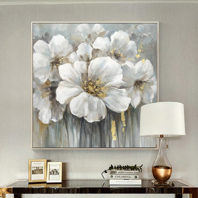 KOWELL Handpainted Modern Abstract Flower Oil Painting On Canvas Art Gift Home Decor Living Room Wall Art Frameless Picture