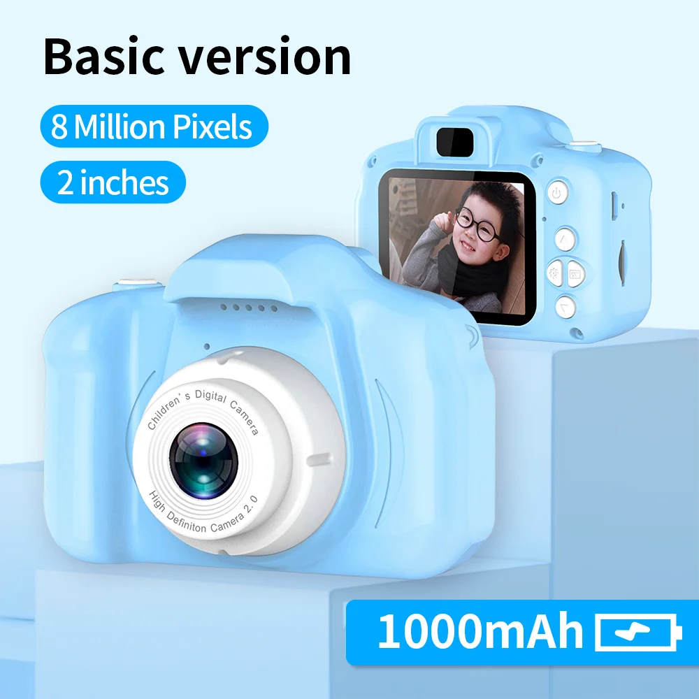 H7-Blue Детская цифровая камера 30MP 2,4 дюймовый ips экран 1080P HD видео селфи мини SLR детская игрушка камера для рождественских подарков Minibear - Цвет: H7-Blue