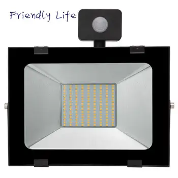 

Led Spotlight 100W 220V Utrathin Warm White 5th Genreration Waterproof IP65 LED Reflector Flood Light With Sensor Outdoor Lamp