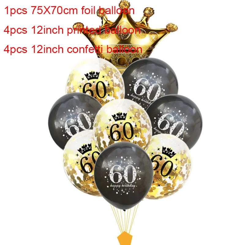 40 воздушных шаров на день рождения 30 50 60 40 воздушных шаров, вечерние шары на день рождения, декоративные надувные шары для взрослых 40 лет - Цвет: 60th