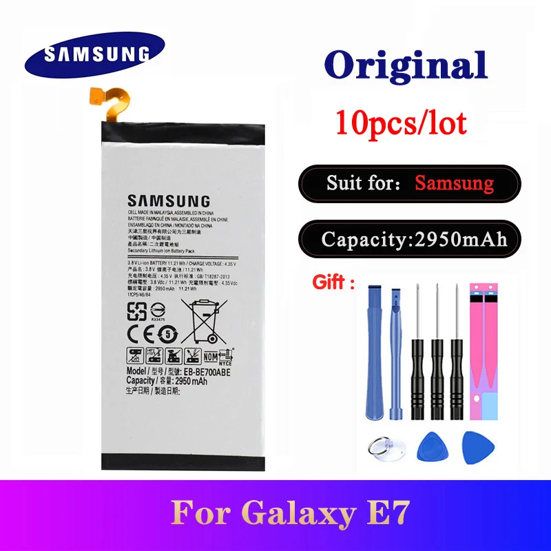 10 шт./лот EB-BE700ABE Оригинальная батарея для телефона Samsung Galaxy E7 E7000 E700F сменная с