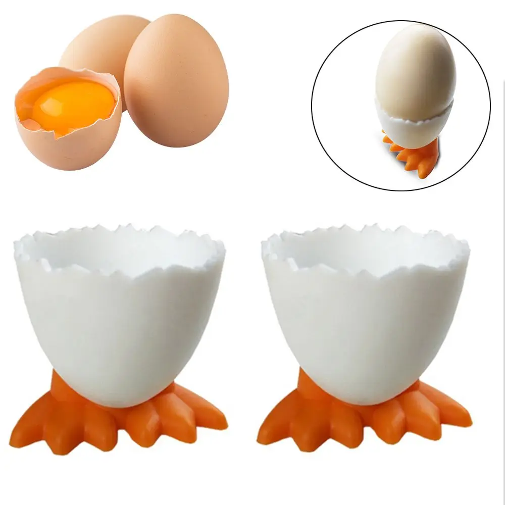 2PCS Egg Cup Holder Plastic Boiled Egg Cups Stand Rack Cute Eggs