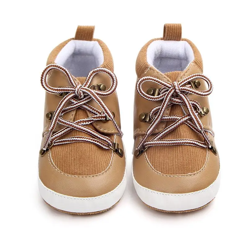 Детские кроссовки из искусственной кожи для мальчиков; спортивная обувь для малышей; обувь для мальчиков и девочек с мягкой подошвой для первых шагов; обувь для новорожденных; обувь для малышей 0-18 месяцев - Цвет: WX1420QC