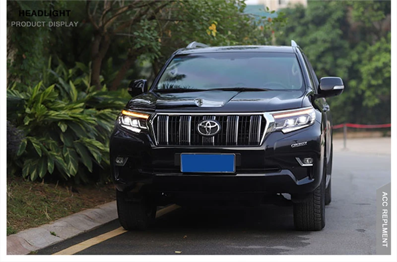 Все светодиодный головной фонарь для автомобиля для Land Cruiser Prado фары динамический сигнал поворота светодиодный DRL 6 объектив проектор