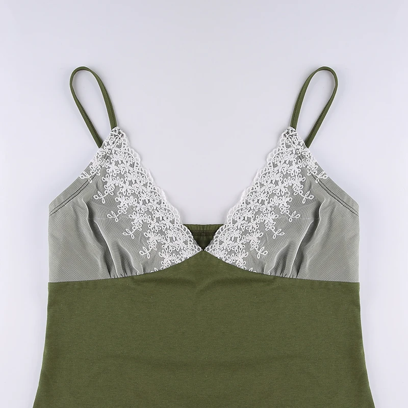 green lace cami top