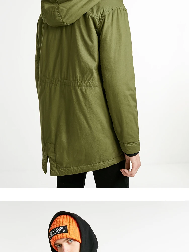JackJones Мужская мода с капюшоном парка пальто Мягкий длинная куртка пальто мужская одежда 218309528