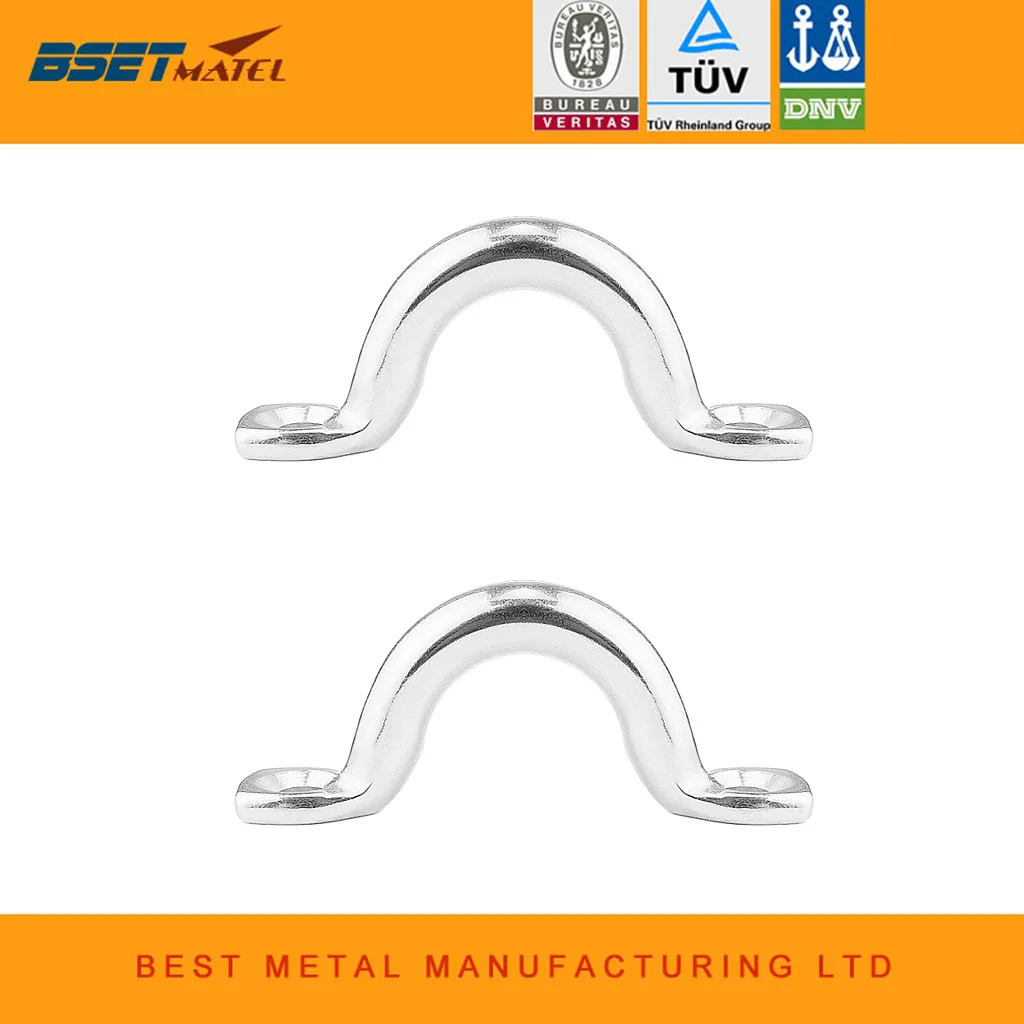 

2PCS SS 316 Bimini Boat Top PAD EYE Straps Tie Down Kayak Deck Loops Tie Down Anchor Point footman's loo marine hardware