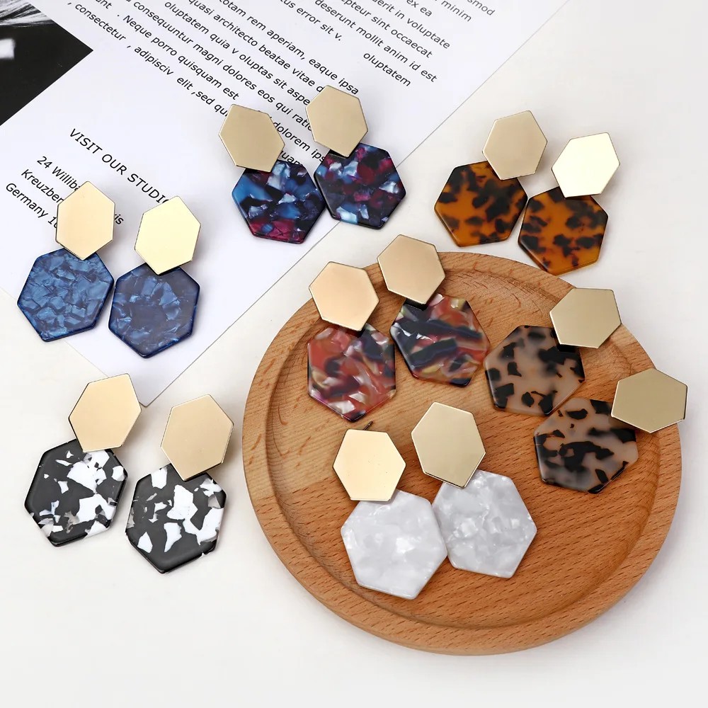 

2019 Acetate Leopard Earrings For Woman Animal Print Acrylic Geometric Statement Drop Earring Fashion Party Jewelry Wholesale
