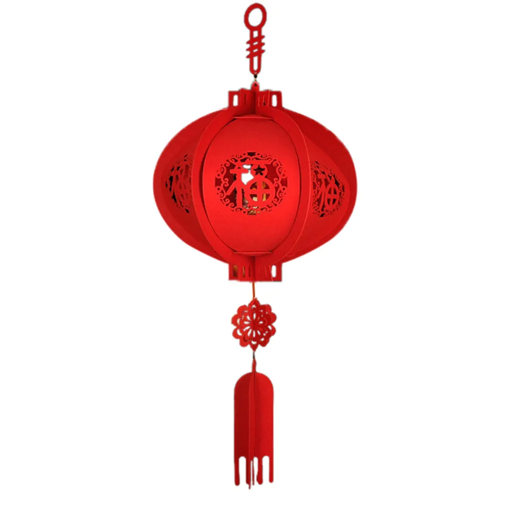 Новинка! Новогодние фонарики, декоративные нетканые лампы, трехмерные фонарики, 1 шт, китайские новогодние красные фонарики navidad - Цвет: 1PCS